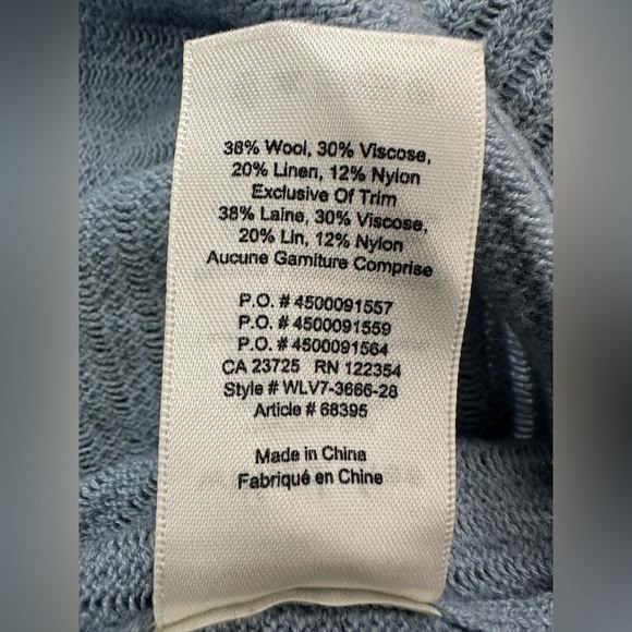 Aritzia Wilfred Free Lolan Cropped Sweater Size XS Linen Blend Light Blue - Picture 10 of 11
